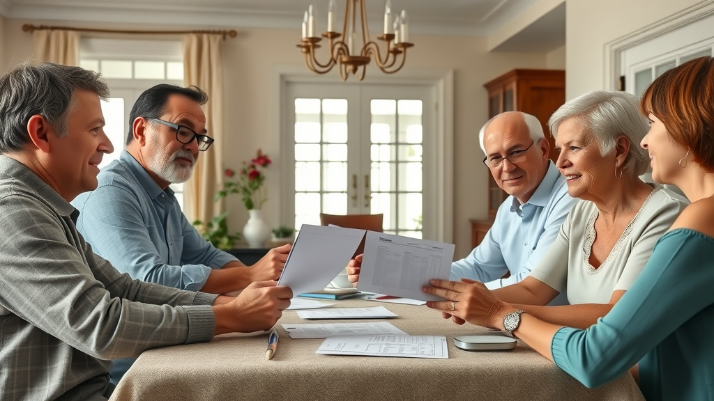 group of siblings discussing inherited house paperwork in Florida, avoiding legal pitfalls
