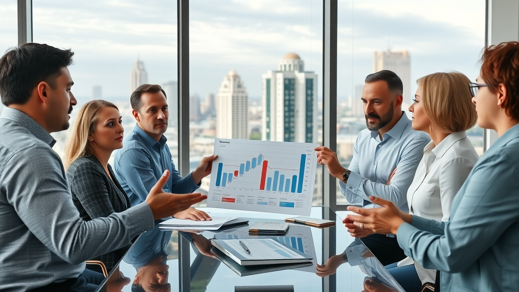 Orlando real estate professionals evaluating price trends on charts, home valuation discussion