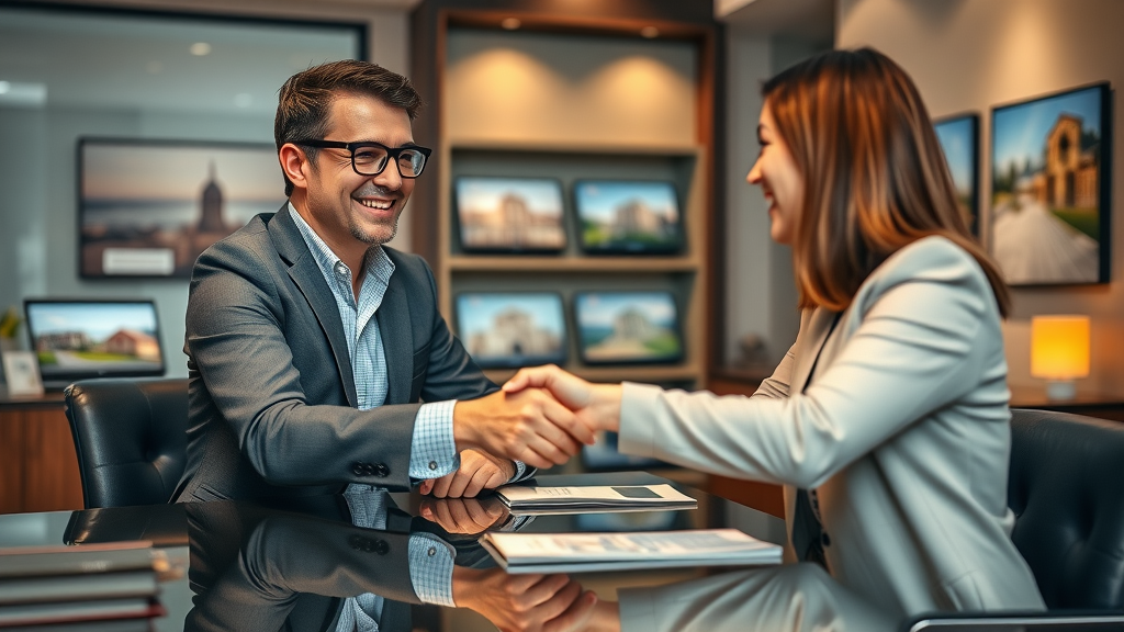 smart real estate investor shaking hands consultant professional estate consulting trust success real estate industry