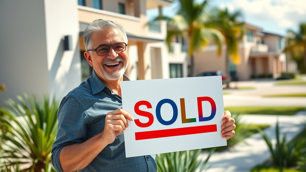 Satisfied Orlando seller celebrating a fast house sale with cash offer in hand