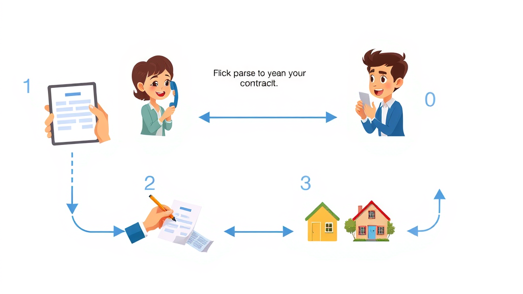 flowchart of quick house sale Orlando process showing online form, call, contract signing, and keys exchange