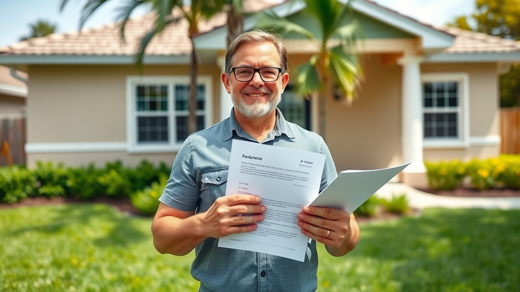 well-organized Orlando property owner holding tenant lease folder to maximize cash offer
