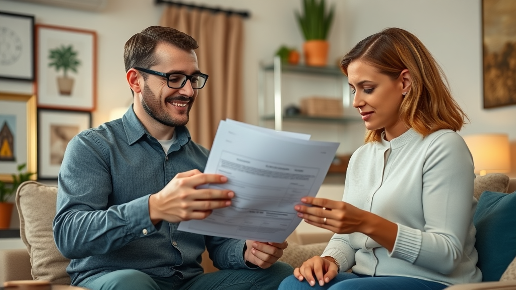 cash home buyer Orlando explaining paperwork to homeowner in cozy office