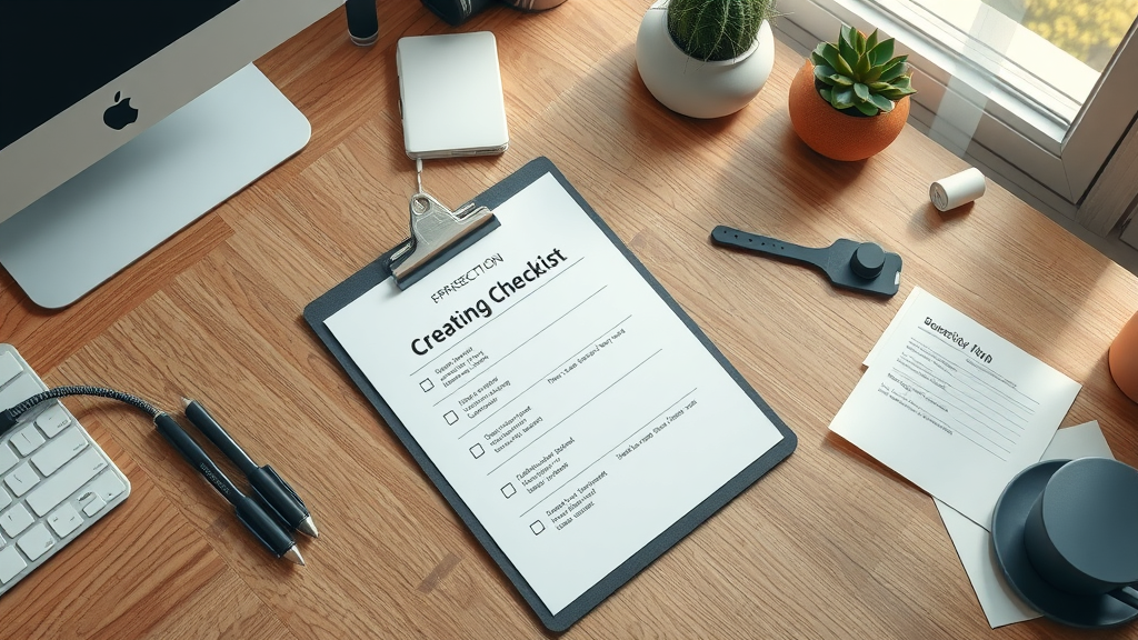 checklist for orlando quick home sale on organized desk with plans and documents