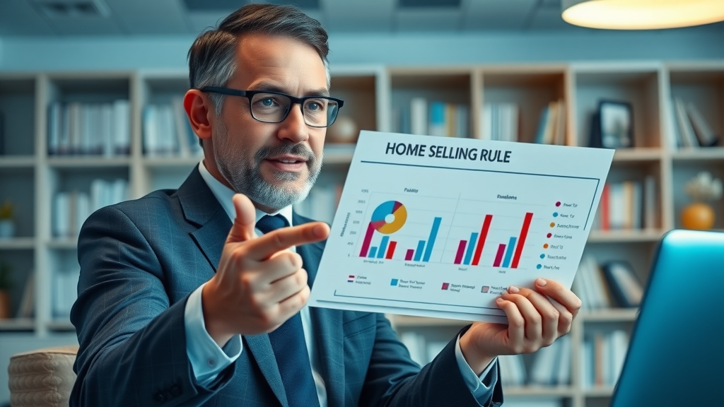 Financial advisor explaining 70 percent rule in home selling with chart