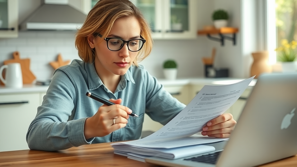 motivated Orlando homeowner checking off home sale checklist at kitchen table