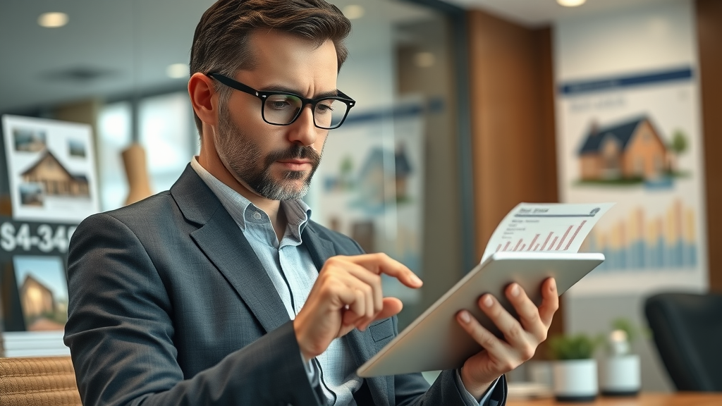 real estate agent reviewing home price reports on tablet orlando home pricing strategy